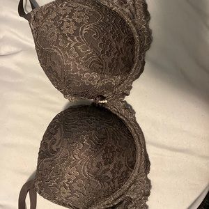Gray Lacey Padded Bra 36D